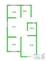 琴亭公寓3室2厅1卫95㎡户型图