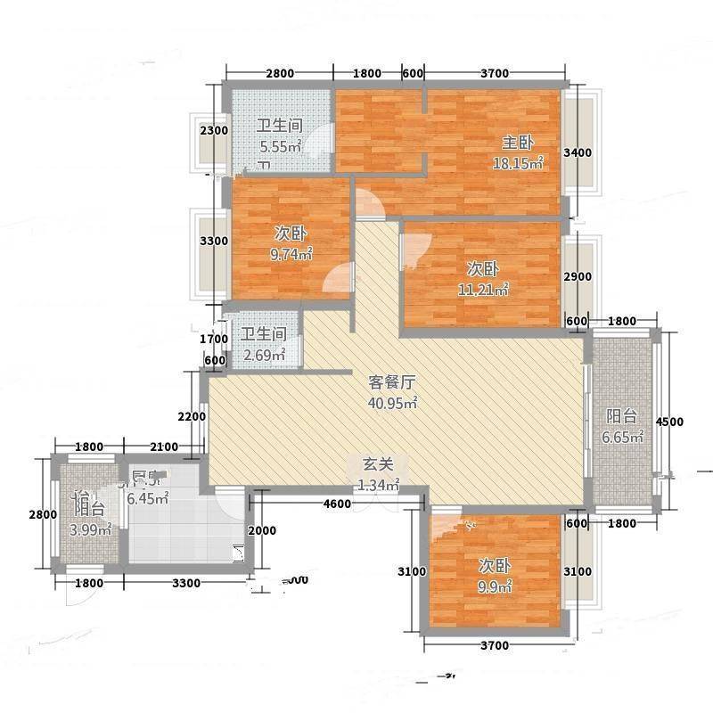 锦绣御珑湾4室0厅0卫164㎡户型图