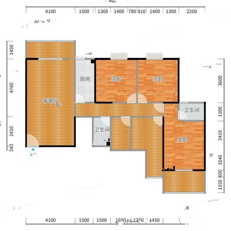 新港苑3室0厅0卫139㎡户型图