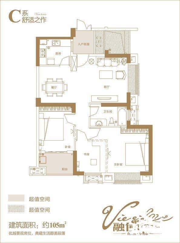 融侨观澜3室2厅1卫105㎡户型图