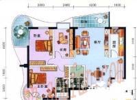 海洲大厦3室2厅2卫121.4㎡户型图