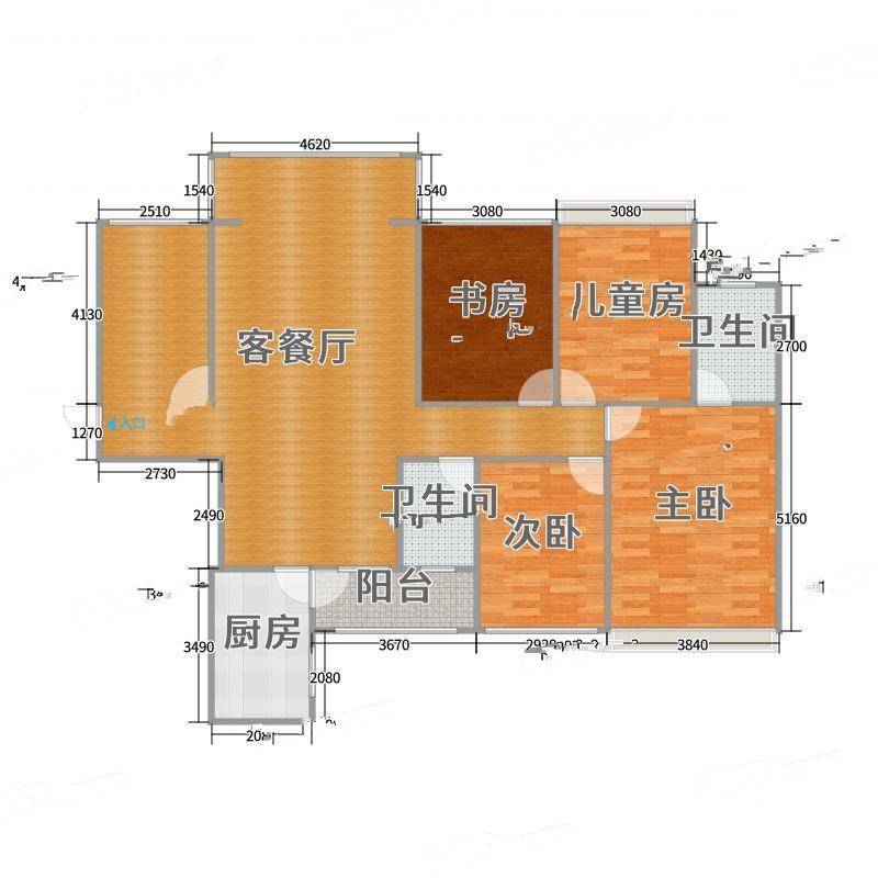 凤江绿缘4室0厅0卫140㎡户型图