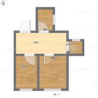 唐山路小区2室2厅0卫50㎡户型图
