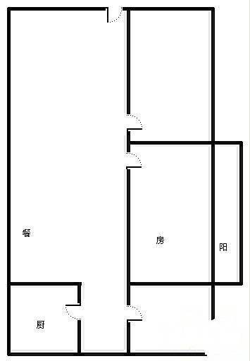 江滨路住宅区2室1厅1卫60㎡户型图