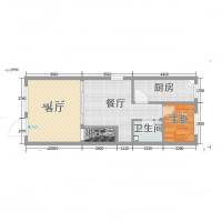 中国铁建国际城1室0厅0卫58㎡户型图