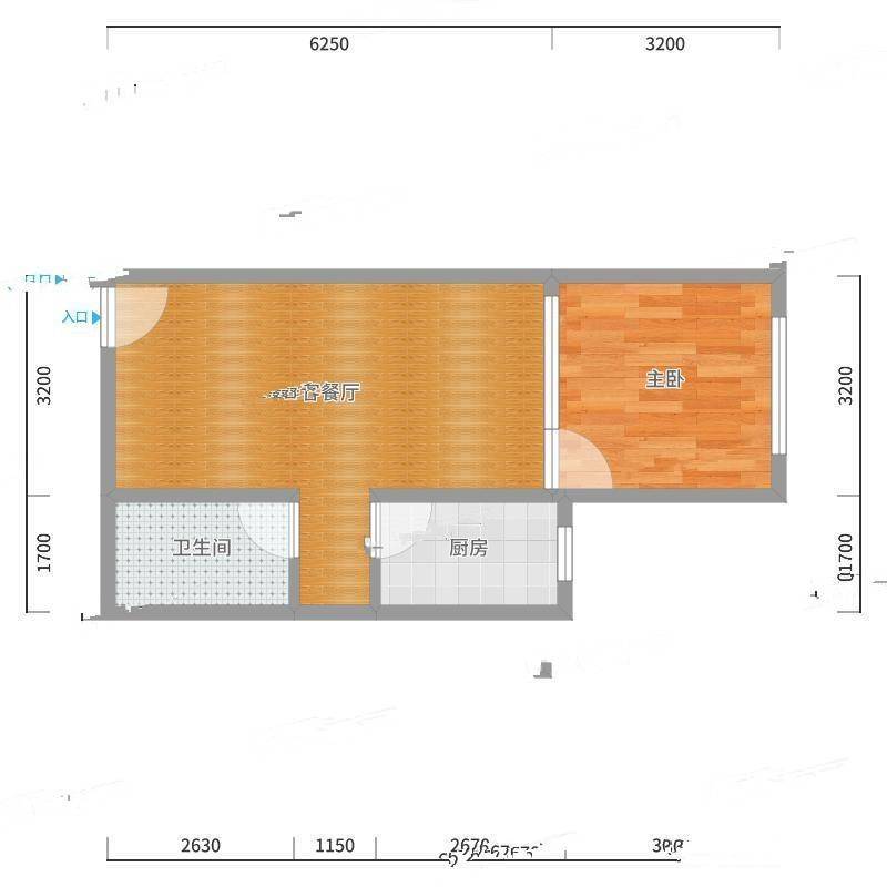 弘扬南区1室0厅0卫45㎡户型图