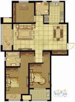 创新家园3室2厅2卫138㎡户型图