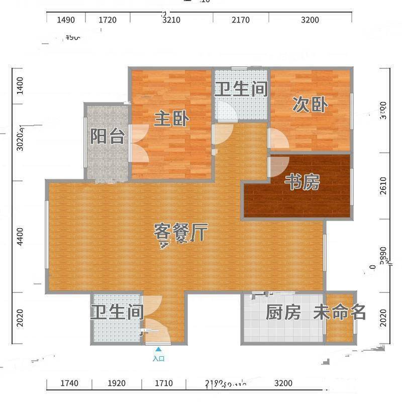 水木融城3室0厅0卫126㎡户型图