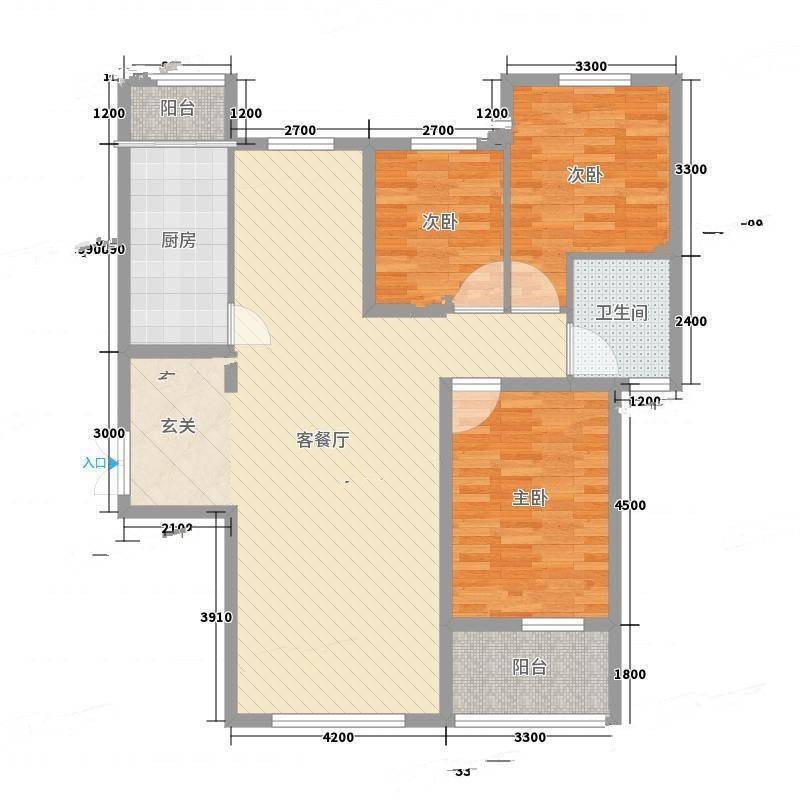 水木融城3室0厅0卫128㎡户型图