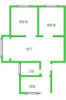 碧绿花园2室2厅1卫85㎡户型图