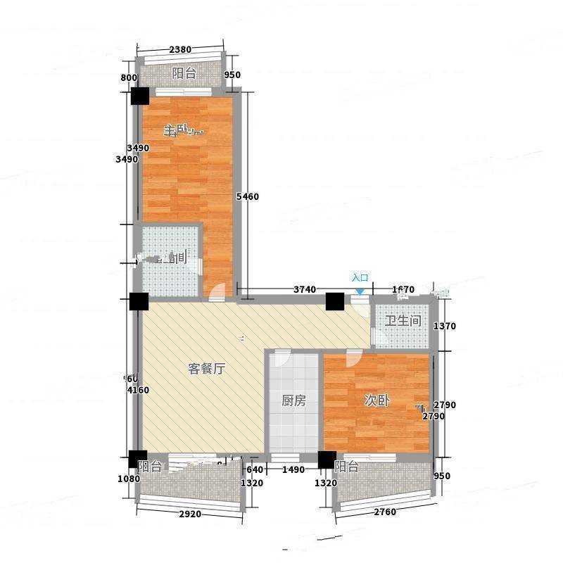 宁海苑2室0厅0卫72㎡户型图