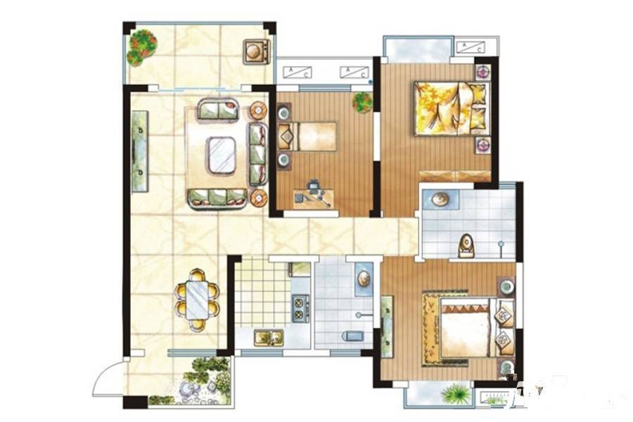 红茜园小区3室2厅2卫195㎡户型图