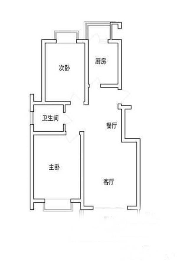 天骄嘉苑2室1厅1卫84㎡户型图