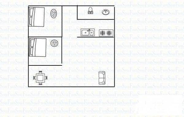 翠景花园2室2厅1卫63㎡户型图