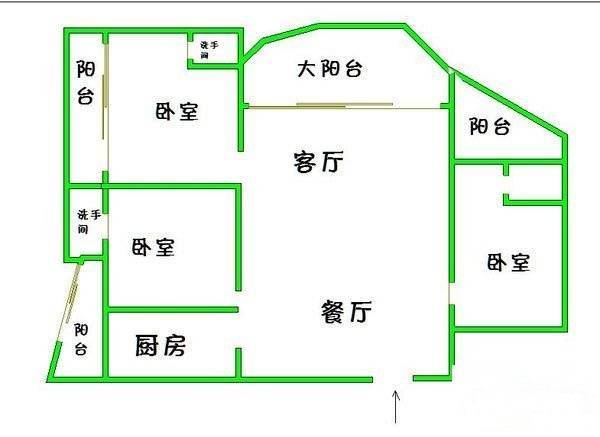 华发新城二期3室2厅3卫195㎡户型图