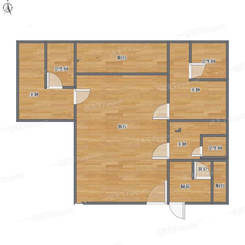 华发新城二期3室1厅0卫102㎡户型图