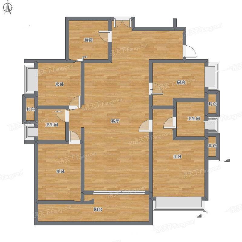 五洲花城3室1厅0卫136㎡户型图