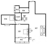 宝地康泰2室2厅1卫87㎡户型图