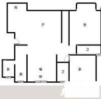 龙洲湾花园4室2厅2卫200㎡户型图