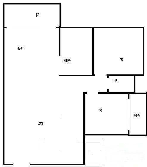 美华阁3室2厅1卫97㎡户型图