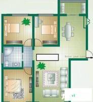 九洲蓝湾花园3室2厅2卫115㎡户型图