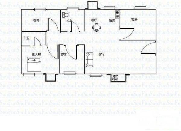 万丰名苑4室2厅2卫175㎡户型图