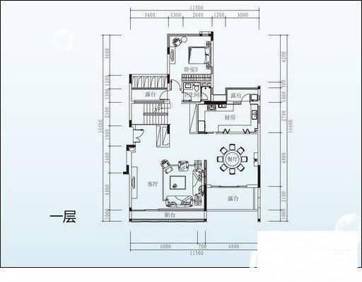 华发新城五期5室2厅3卫266㎡户型图