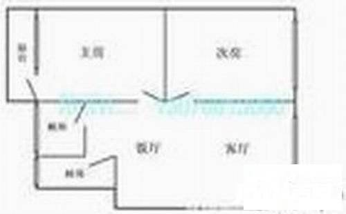 吉豪苑2室2厅1卫69㎡户型图