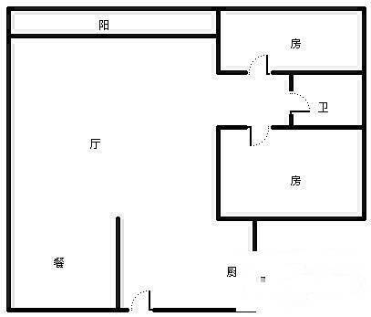 吉豪苑2室2厅1卫69㎡户型图