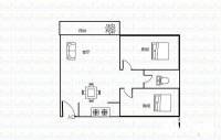 东城花园2室1厅1卫55㎡户型图