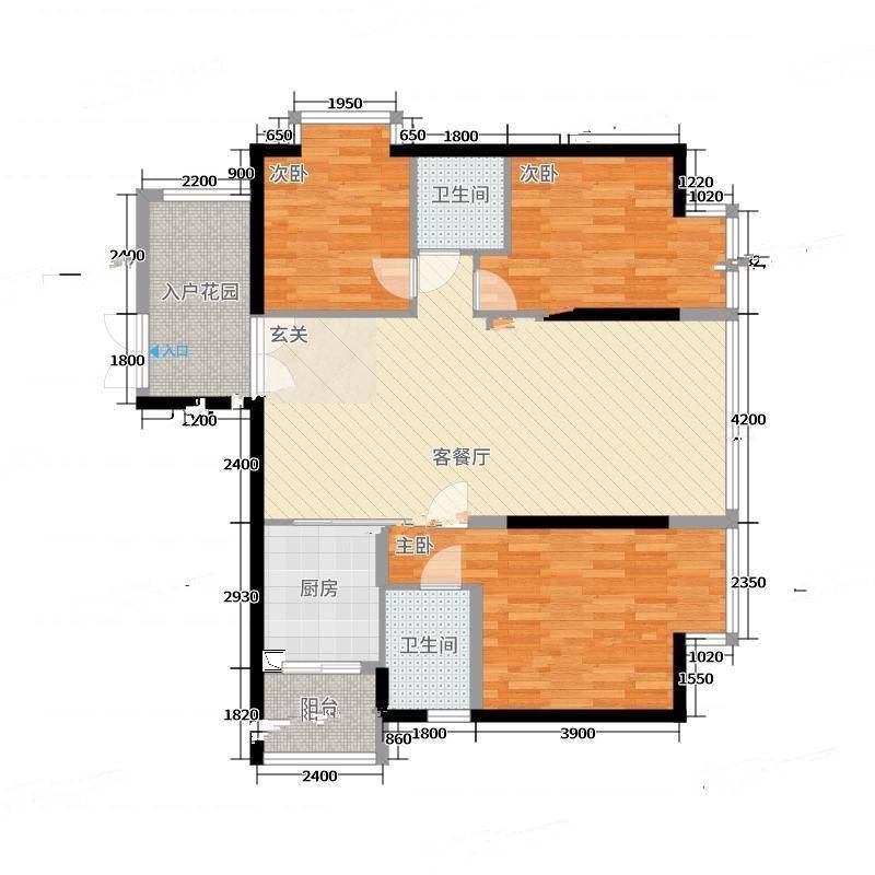 景山一号3室0厅0卫125㎡户型图