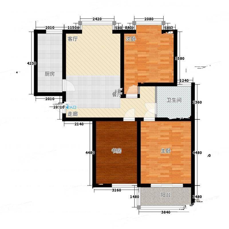 新淮中花园3室0厅0卫122㎡户型图