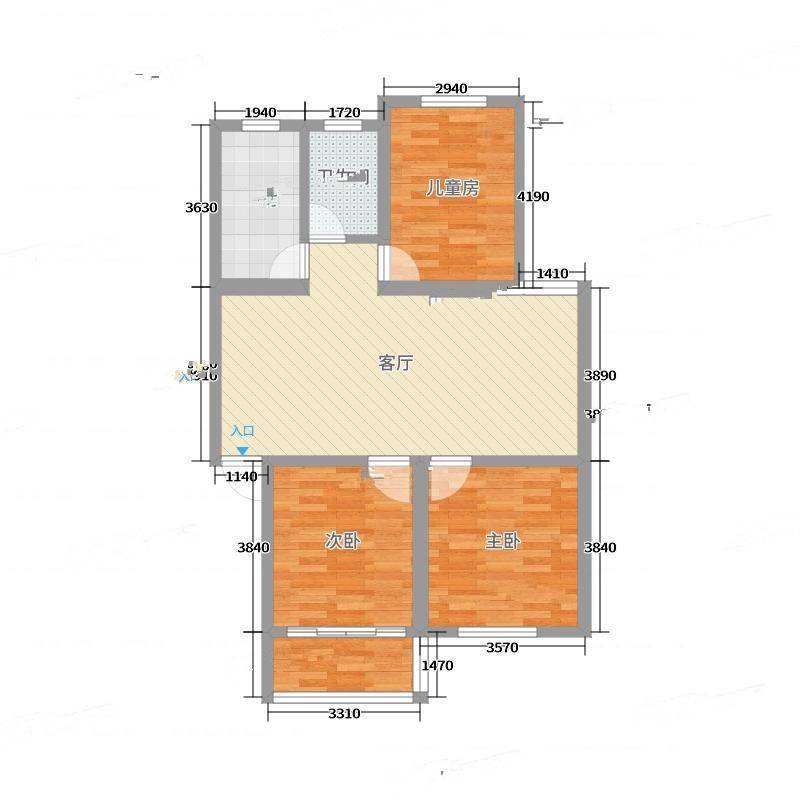 黄河花园3室0厅0卫95㎡户型图