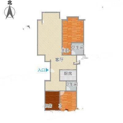 美术馆3室0厅0卫138㎡户型图