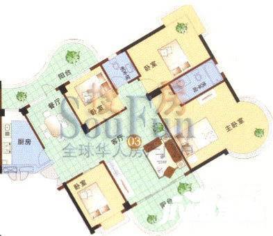 丽日玫瑰4室2厅2卫148㎡户型图