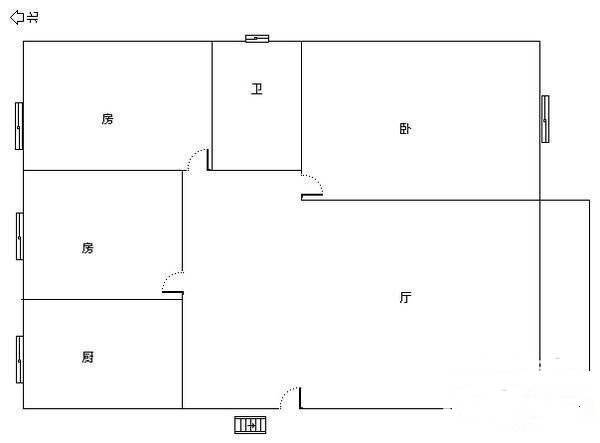 同济广场3室2厅1卫142㎡户型图