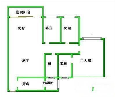 雍景豪园3室2厅2卫114㎡户型图