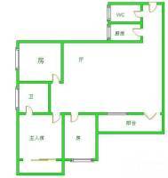 鸿翔小区3室1厅2卫118㎡户型图