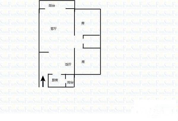 佛山奥园美林水岸2室2厅1卫86㎡户型图