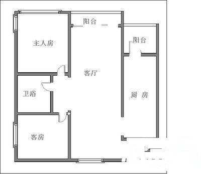 佛山奥园美林水岸2室1厅1卫85㎡户型图