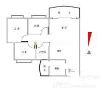 名雅花园爱琴海岸3室2厅1卫105㎡户型图