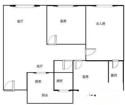 盈翠华庭3室2厅2卫107㎡户型图