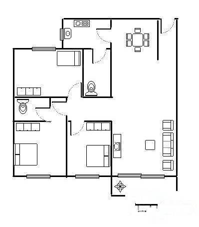 城南小区3室2厅2卫150㎡户型图