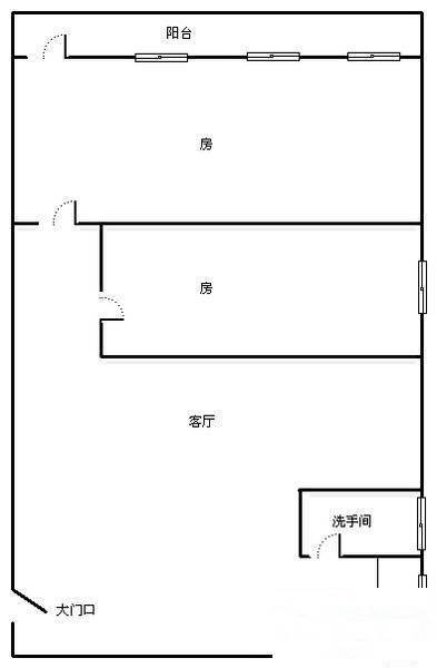 厚源路成凤里小区2室1厅1卫60㎡户型图