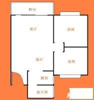 宏威花园2室2厅1卫60㎡户型图