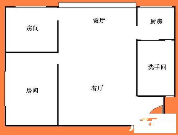 裕丰楼2室1厅1卫58㎡户型图