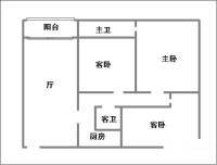 大良新桂园3室1厅2卫90㎡户型图