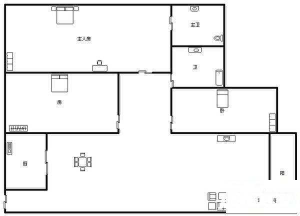 恒基豪庭3室2厅2卫101㎡户型图