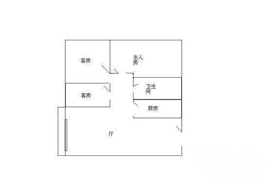 珠江楼3室2厅1卫76㎡户型图