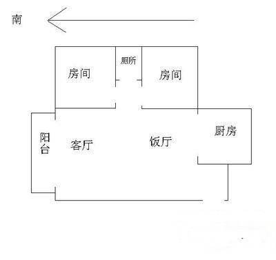 南海桂花园2室1厅1卫70㎡户型图